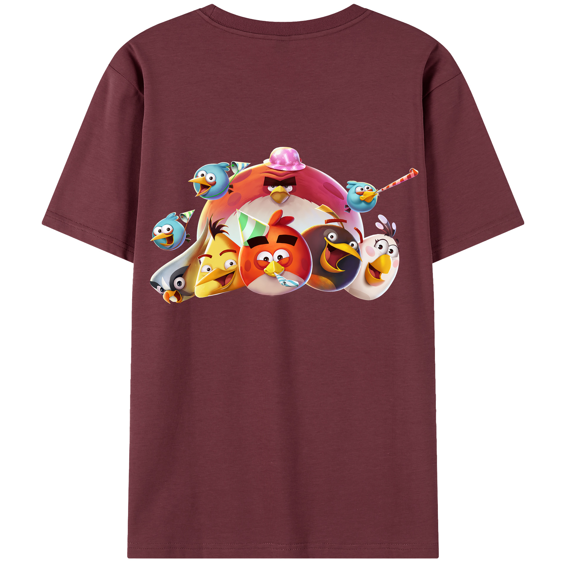 （画像用） Angry Birds アングリーバード 綿100％半袖Tシャツ（背面プリント）